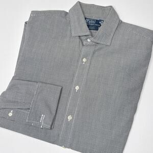 Ralph Lauren Men's Estate‎ Custom Fit French Cuff Button Front Dress Shirt SZ 16